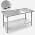 Thumbnail image #3 for Advance Tabco 108 Inch x 36 Inch 304 Stainless Steel Flat Top Work Table with Galvanized Undershelf and Legs