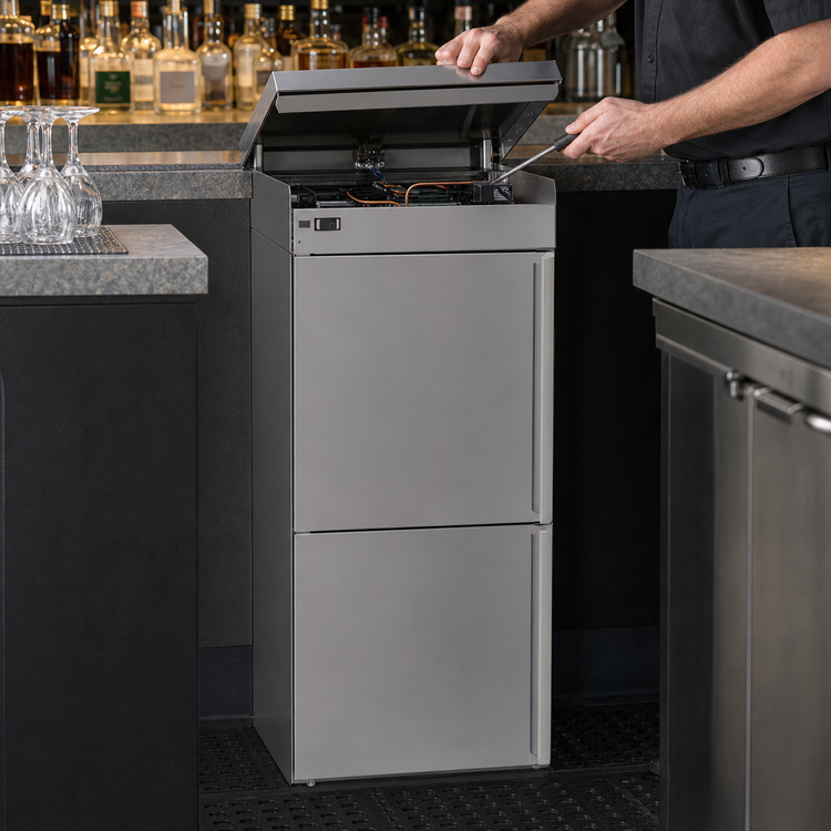 Product image #3 for Glastender One-Zone Top-Serviced High-Profile 24-Inch Wide Two-Section Half-Door Back Bar Cooler