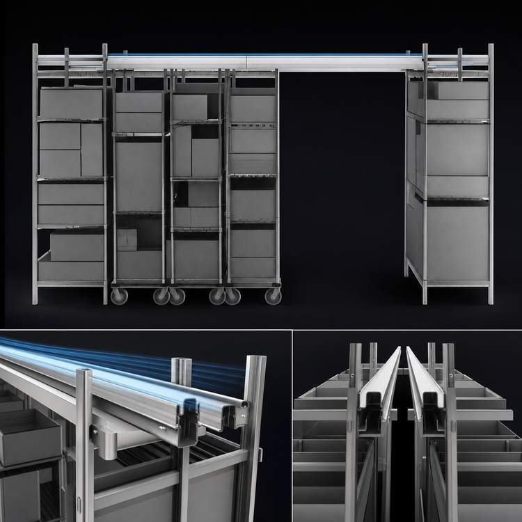 Product image #3 for Metro TOP-TRACK Super Erecta Double Deep Top-Track Mobile Unit Kit, 18-Inch Wide