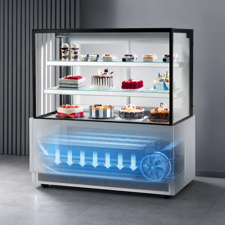 Product image #4 for Turbo Air 59-Inch Refrigerated Bakery Display Case with Self-Cleaning Condenser, Straight Glass, and Sliding Rear Doors