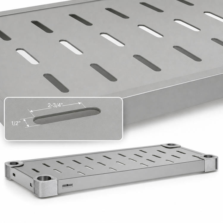 Product image #4 for Eagle Quik-Set 60 Inch x 24 Inch Louvered Solid Shelf, Gray Epoxy Finish