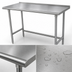 Thumbnail image #3 for Advance Tabco Open Base Stainless Steel Work Table with Rear Splash, 60 x 30 Inches, Galvanized Legs