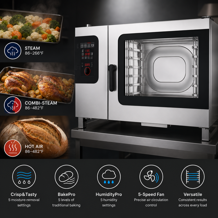 Product image #3 for Convotherm C4 ED 6.20GB-N Maxx Pro Single Deck Full-Size Gas Combi Oven with Boiler