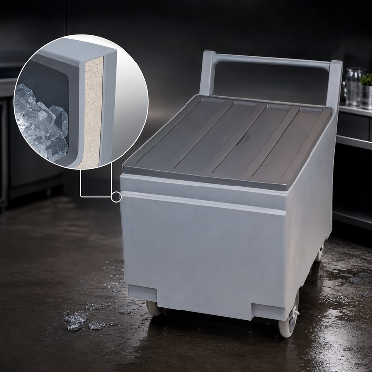 Product image #3 for SmartCART 240 Mobile Insulated Polyethylene Ice Cart with Removable Lid, 240 lb Capacity
