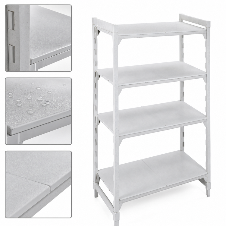 Product image #4 for Cambro Camshelving Premium 30 x 24 x 84 Inch 4-Tier Solid Stationary Starter Unit