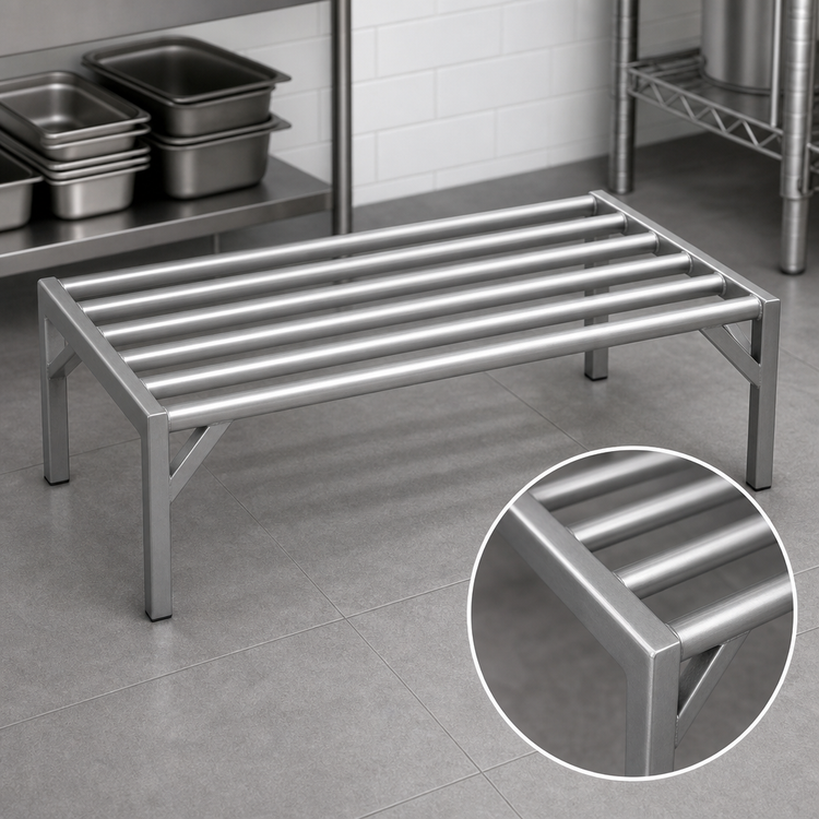Product image #3 for Lifetime Tough Stainless Steel Tubular Dunnage Rack, 24 in. W x 20 in. D x 12 in. H, 4,000 lb. Capacity