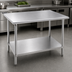 Thumbnail image #3 for Advance Tabco 72-Inch x 30-Inch 16-Gauge 304 Stainless Steel Flat Top Work Table with Adjustable Undershelf
