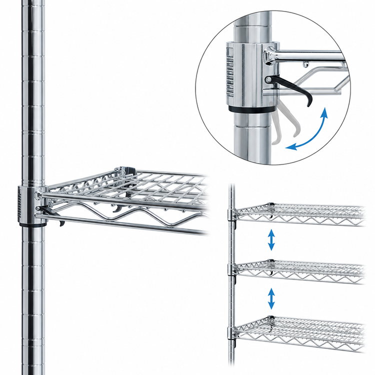 Product image #3 for Metro Super Erecta Super Adjustable Super Wide Chrome Plated Wire Shelf, 72 x 36 Inch