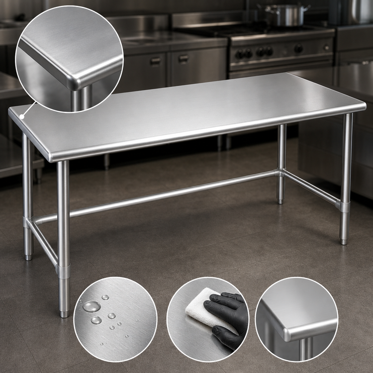 Product image #3 for Spec-Master Series 108" x 48" 14 Gauge Stainless Steel Commercial Work Table