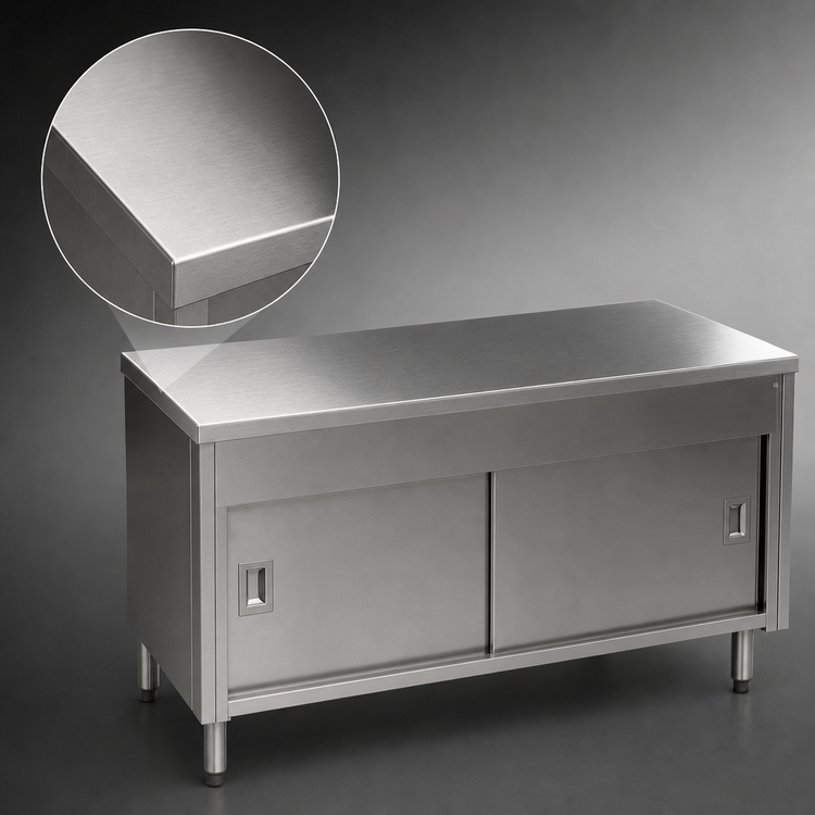 Product image #3 for Spec-Master 48-Inch Stainless Steel Beverage Urn Stand with Enclosed Base and Open Shelf