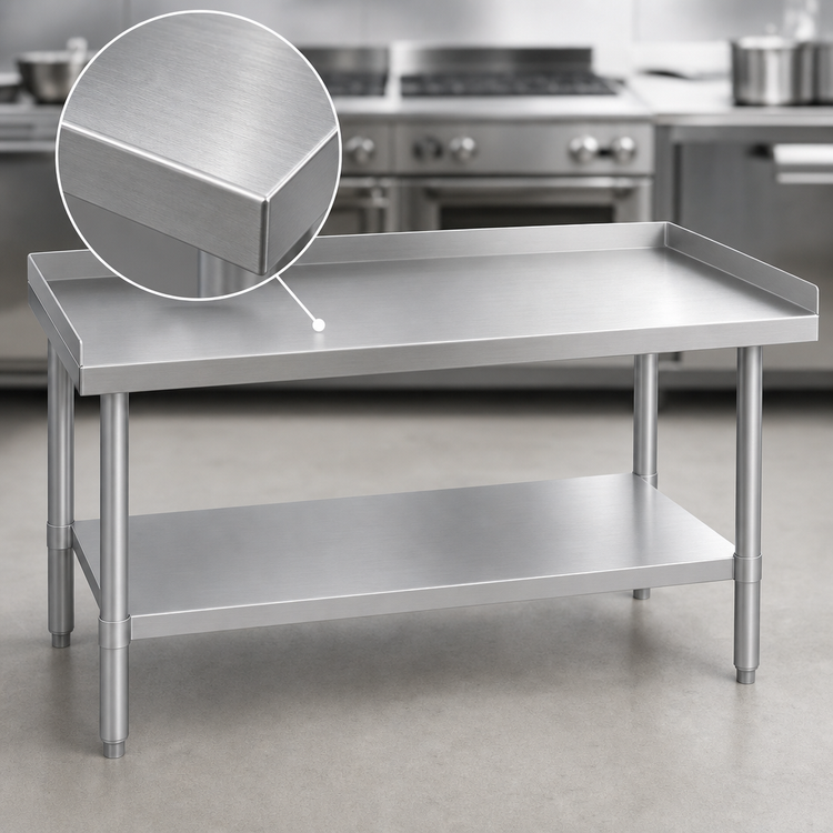 Product image #3 for KoolMore 48-Inch x 30-Inch Stainless Steel Equipment Stand with Adjustable Undershelf