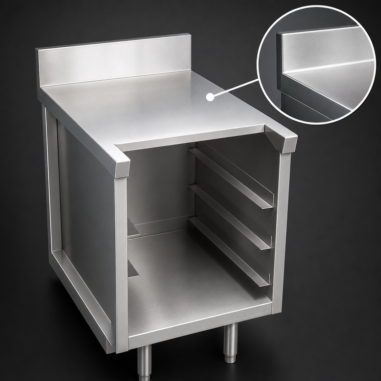 Product image #3 for La Rosa 24-Inch Stainless Steel Utility Stand Bus Cart with Cup/Glass Rack Unit