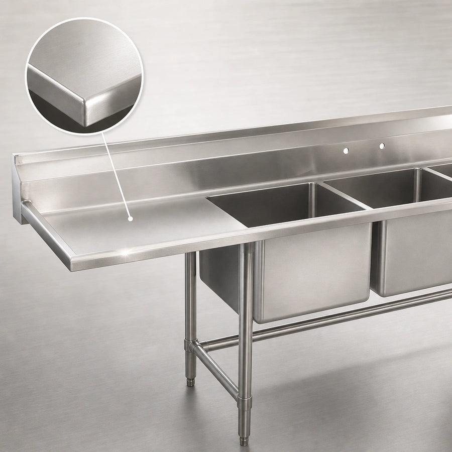 16-Gauge 304 Stainless Steel Top