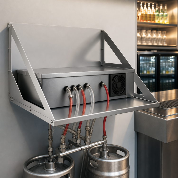 Product image #3 for Glastender Wall Rack for Beverage Line Chillers, 16-Gauge Galvanized Steel