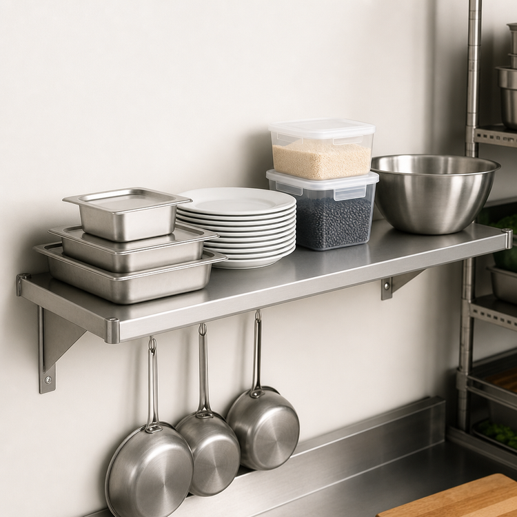 Product image #3 for Eagle Valu-Gard 48" x 21" Solid Commercial Shelf with Marine Edge, 600 lb. Capacity