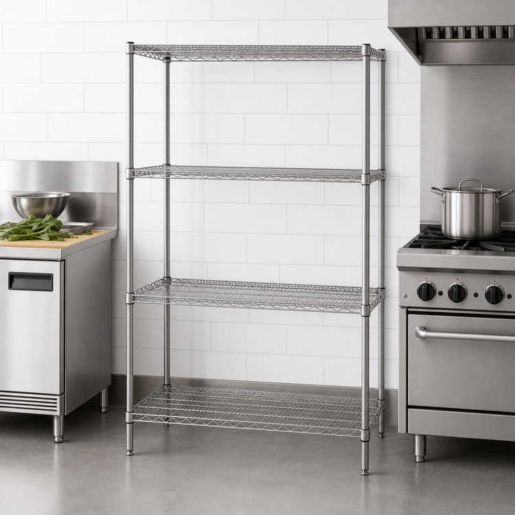 Product image #3 for Super Erecta 24" W x 21" D x 63" H Stationary Starter Wire Shelving Unit with 4 Shelves, Gray Epoxy Finish