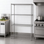Thumbnail image #3 for Metro Super Erecta SE-212463K4-S-4 Stationary Starter Wire Shelving Unit, 24" W x 21" D x 63" H, 4 Shelves, Gray Epoxy