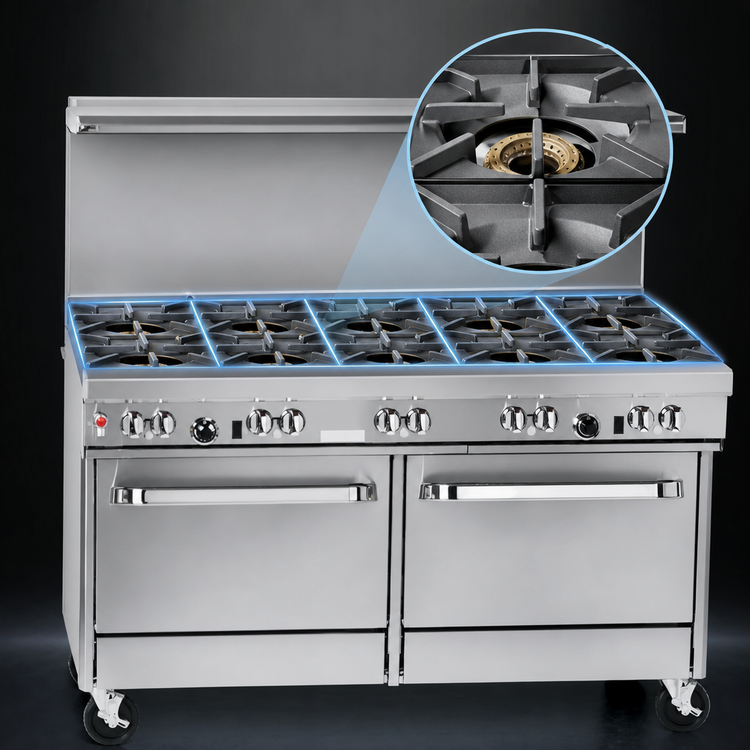 Product image #3 for Southbend Ultimate 60-Inch Gas Restaurant Range with 9 Burners, Standard Oven and Convection Oven