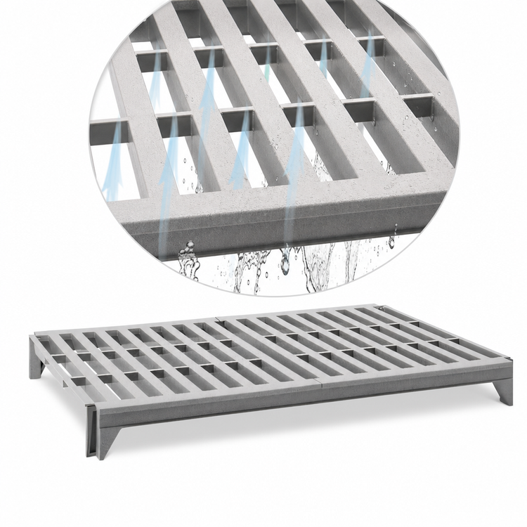 Product image #4 for Cambro Camshelving Premium 21-Inch x 60-Inch Vented Polymer Shelf Kit