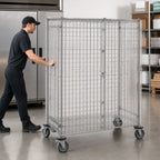 Thumbnail image #3 for Metro Super Erecta SEC56S-HD Heavy-Duty Mobile Wire Security Cage, Stainless Steel Finish, 63-1/2"W x 28-1/16"D x 62"H
