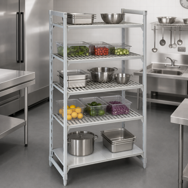 Product image #4 for Camshelving Premium 5-Tier Stationary Starter Unit, 24" W x 21" D x 84" H, 4 Vented + 1 Solid Shelves