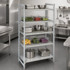 Thumbnail image #4 for Cambro Camshelving® Premium CPU212484VS5PKG 5-Tier Stationary Polymer Shelving Starter Unit, 24"W x 21"D x 84"H, 4 Vented + 1 Solid Shelves