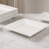 Thumbnail image #3 for Crestware Quattro 12-Inch Square Deep Wide-Rim Ceramic Platter, Pearl White