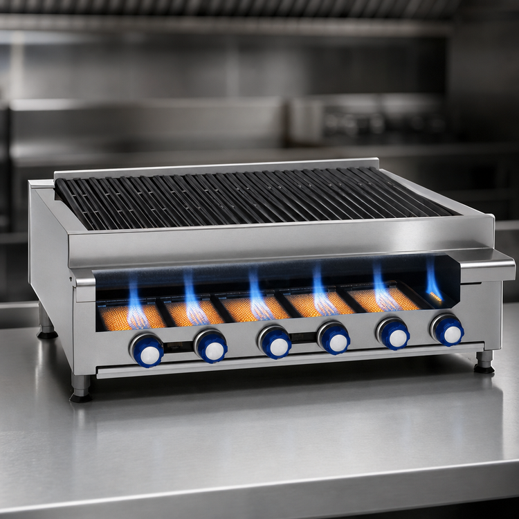 Product image #3 for Imperial IRB-30 30-Inch Countertop Gas Charbroiler with 5 Radiant Burners
