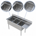 Thumbnail image #3 for Sapphire Manufacturing 3-Compartment Commercial Sink with Right-Hand Drainboard, 74-1/2 Inch Wide, 18 Gauge 304 Stainless Steel