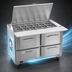 Thumbnail image #4 for Victory UltraSpec V-Core 48-Inch Two-Section Big Top Sandwich Prep Refrigerator with 4 Drawers