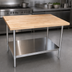 Thumbnail image #3 for BK Resources 60-Inch x 30-Inch Hard Maple Flat Top Work Table with Stainless Steel Legs and Undershelf