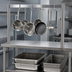 Thumbnail image #3 for John Boos PRS7 Table-Mounted Single-Bar Stainless Steel Pot Rack with 12 Double Hooks