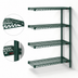 Thumbnail image #3 for Eagle Group Valu-Gard 4-Tier Add-On Wire Shelving Unit, 42 x 21 x 74 Inches, Green Epoxy