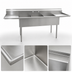 Thumbnail image #3 for Eagle Group Three-Compartment Double Drainboard Utility Sink, 120-1/4 x 28 Inches, 16-Gauge 430 Stainless Steel