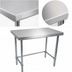 Thumbnail image #3 for BK Resources Open Base All Stainless Steel Work Table, 30 x 18 Inches, Flat Top