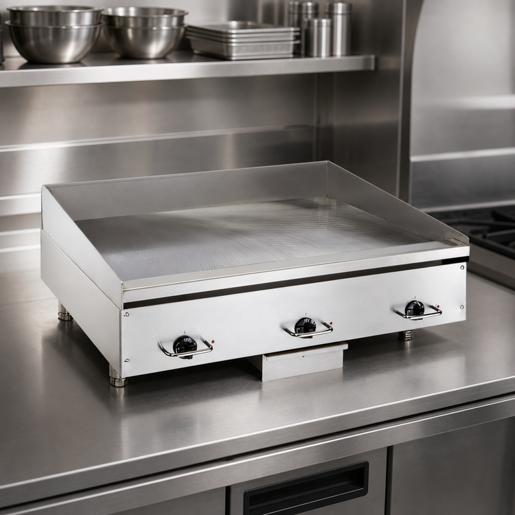 Product image #4 for Vulcan HEG72E Heavy Duty Countertop Electric Griddle with 72 x 24 Inch Polished Steel Cooking Surface