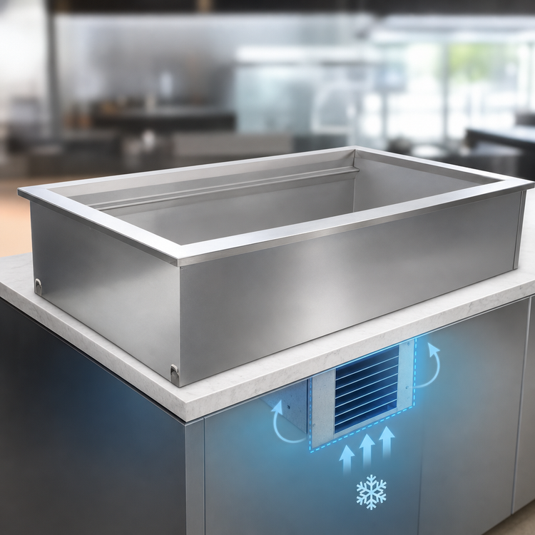 Product image #3 for Delfield Drop-In Self-Contained Refrigerated Cold Well, 3 Full-Size Pans, R290
