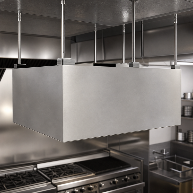 Product image #3 for John Boos Box-Type Condensate Hood with Exhaust Collar, 36 Inch W x 36 Inch D x 19 Inch H