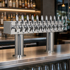 Thumbnail image #3 for Micro Matic USA DPT412PSSKR-3 12-Faucet Double Pedestal Countertop Draft Beer Tower, Glycol-Cooled, Polished Stainless Steel