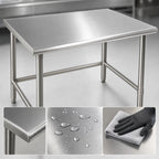 Thumbnail image #3 for Eagle Group Budget Series T36108STB 108" x 36" Flat-Top Stainless Steel Work Table with Open Tubular Base