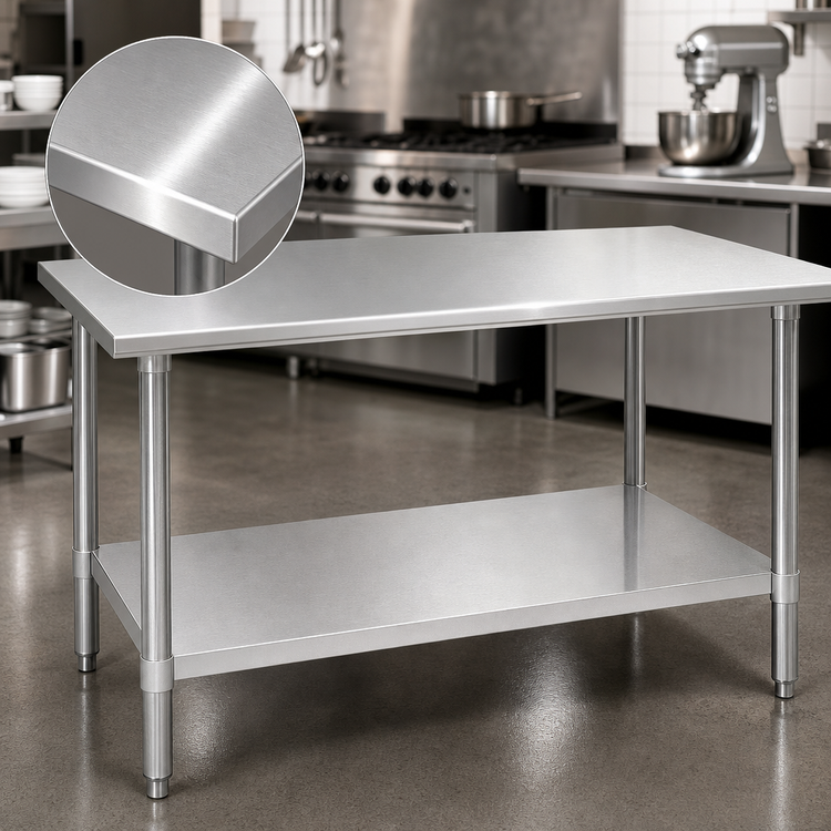 Product image #3 for Eagle Group Budget Series 84-Inch x 36-Inch Flat Top Work Table with Adjustable Undershelf