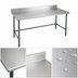 Thumbnail image #3 for BlendPort Budget Series 48-Inch x 30-Inch 430 Stainless Steel Work Table with 4-1/2-Inch Backsplash and Galvanized Tubular Base