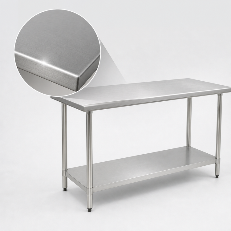 Product image #3 for Eagle Group BlendPort® Budget Series 72" x 24" 430 Stainless Steel Flat Top Work Table with Adjustable Undershelf