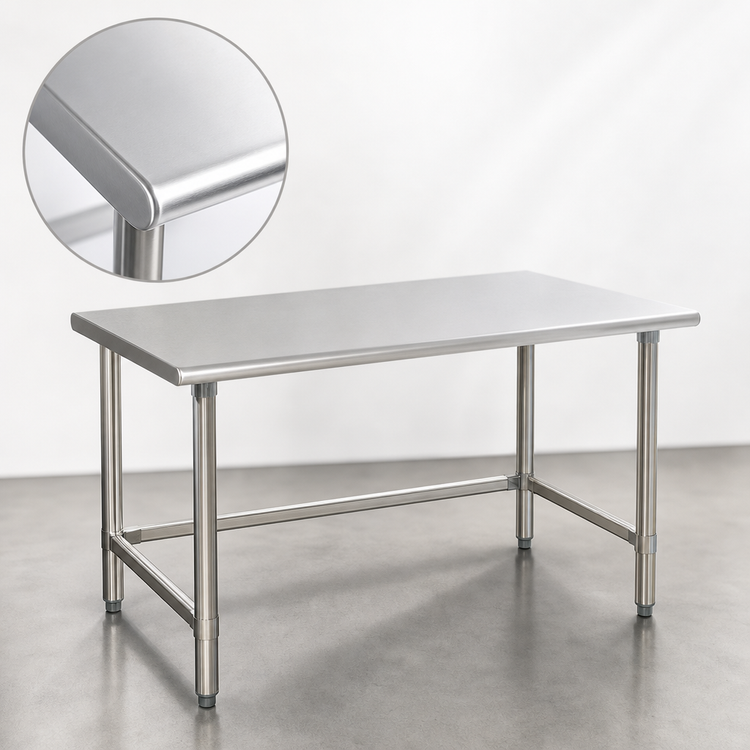 Product image #3 for Eagle Budget Series 84-Inch x 30-Inch 430 Stainless Steel Flat Top Work Table