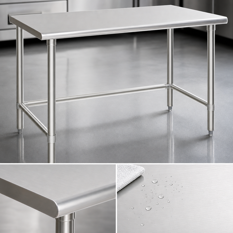 Product image #3 for Eagle Budget Series 72-Inch W x 24-Inch D Flat Top Stainless Steel Work Table