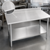 Thumbnail image #3 for Eagle Budget Series 72-Inch x 30-Inch Stainless Steel Work Table with 4-1/2-Inch Backsplash and Adjustable Undershelf