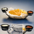 Thumbnail image #3 for American Metalcraft Oval Chrome Wire Serving Basket with Built-In Ramekin Holders