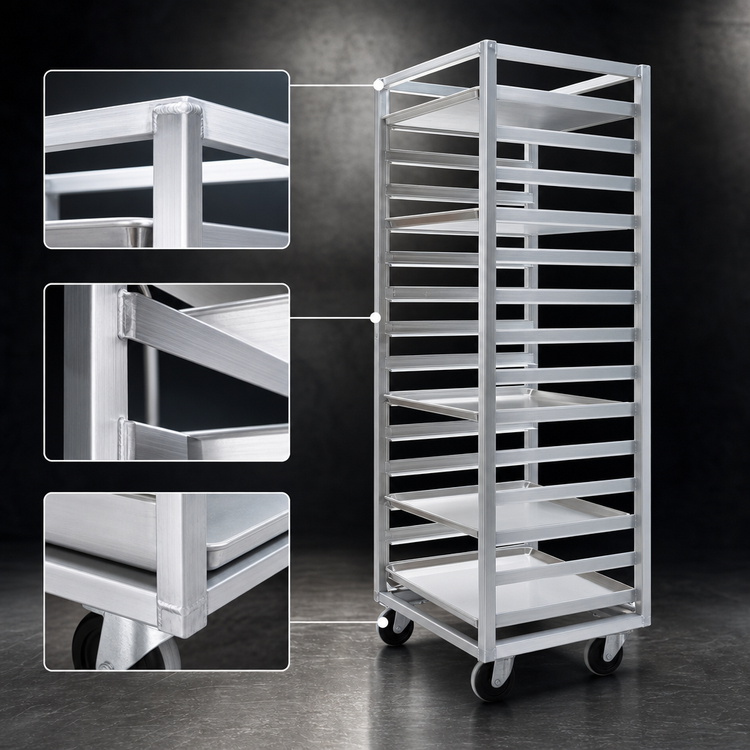 Product image #3 for Panco Full-Height Mobile Front-Load Oven Rack for 12 Full-Size Sheet Pans