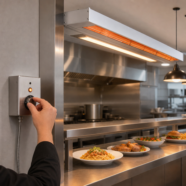 Product image #3 for Nemco 72-Inch Single Remote-Controlled Infrared Strip Heater with Lights, 208V