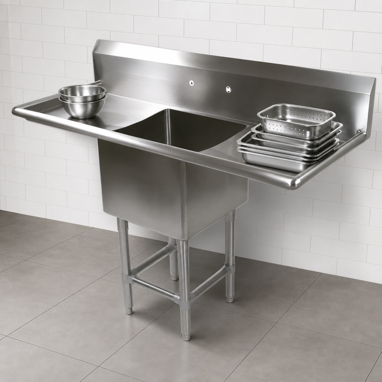 Product image #3 for John Boos Pro-Bowl 1-Compartment Drainboard Sink, 71-1/4 Inch W